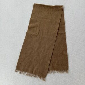 Holt Renfrew Cashmere Wool Scarf Beige Made in Scotland 11X52